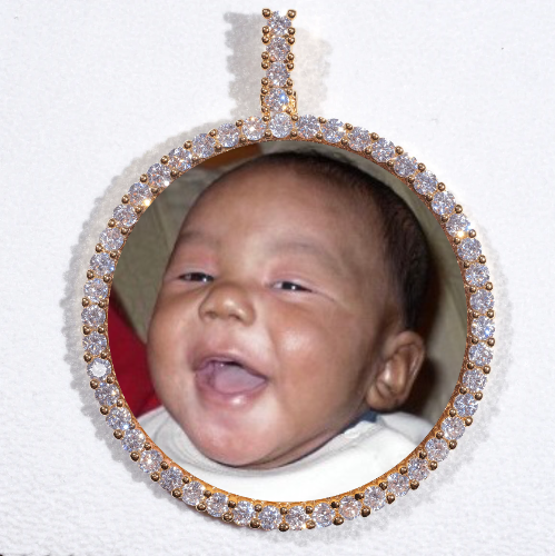 LARGE 3D CIRCLE CUSTOM PICTURE PENDANT