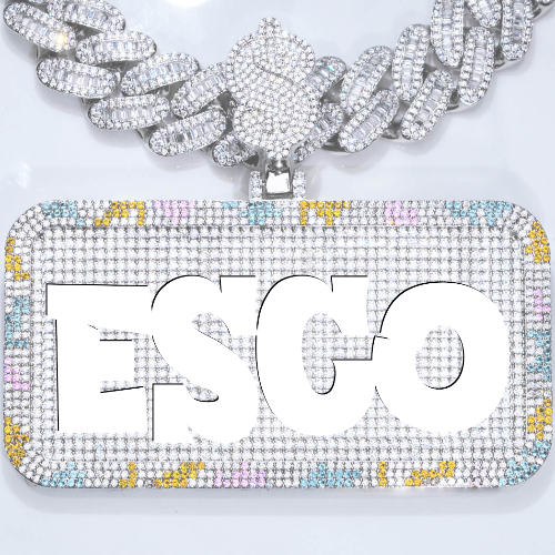 CUSTOM LETTER NECKLACE 3D COLORFUL SQUARE