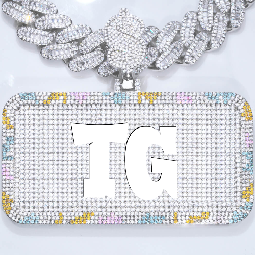CUSTOM LETTER NECKLACE 3D COLORFUL SQUARE