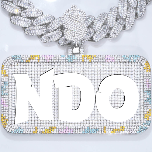 CUSTOM LETTER NECKLACE 3D COLORFUL SQUARE