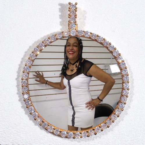 LARGE 3D CIRCLE CUSTOM PICTURE PENDANT