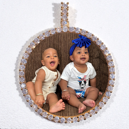 LARGE 3D CIRCLE CUSTOM PICTURE PENDANT