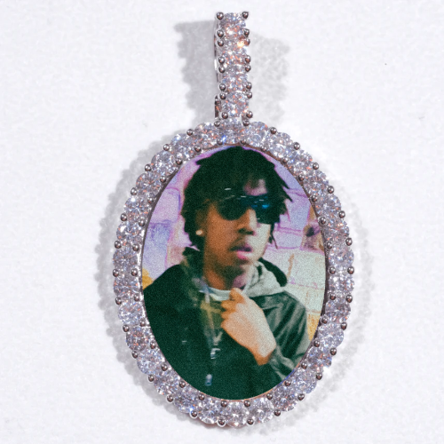 Large 3D Oval Custom Picture Pendant