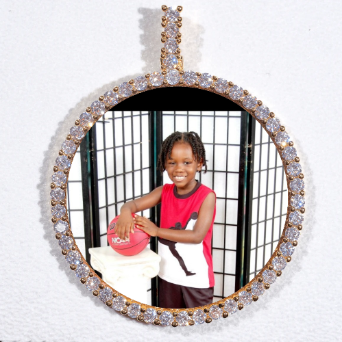 LARGE 3D CIRCLE CUSTOM PICTURE PENDANT