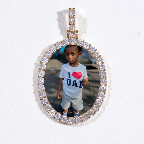 3D Oval Custom Picture Pendant