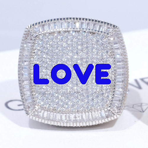 CUSTOM LETTER 3D ICED RING