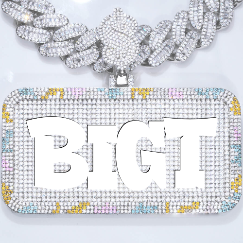 CUSTOM LETTER NECKLACE 3D COLORFUL SQUARE