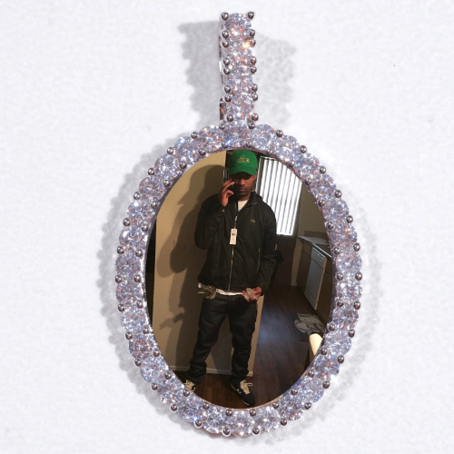 Large 3D Oval Custom Picture Pendant