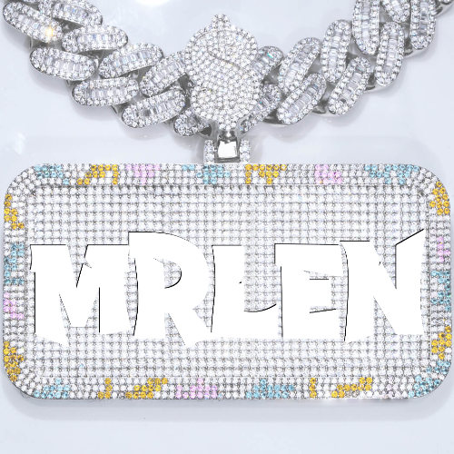 CUSTOM LETTER NECKLACE 3D COLORFUL SQUARE