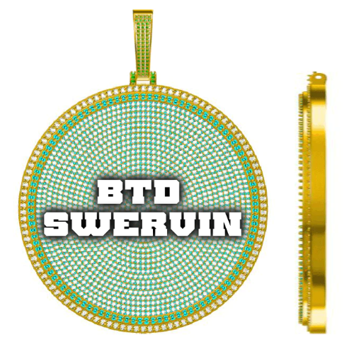 CUSTOM LETTER NECKLACE 3D BIG DISC