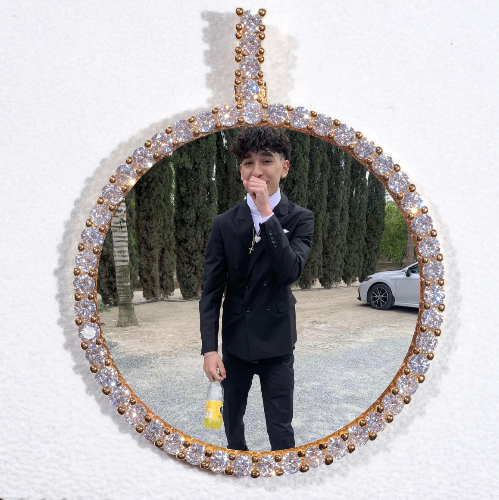 LARGE 3D CIRCLE CUSTOM PICTURE PENDANT