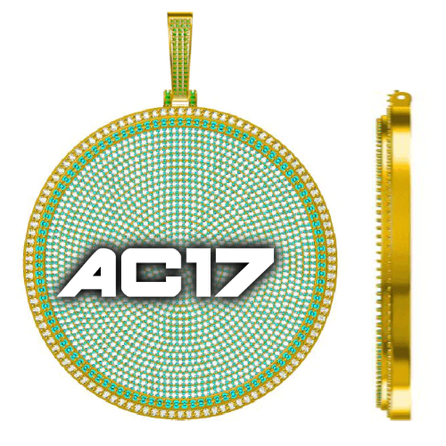 CUSTOM LETTER NECKLACE 3D BIG DISC