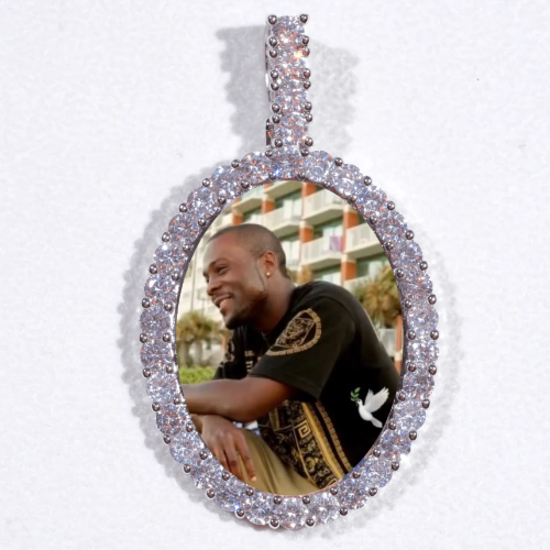 Large 3D Oval Custom Picture Pendant
