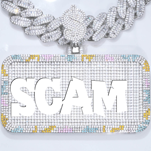 CUSTOM LETTER NECKLACE 3D COLORFUL SQUARE