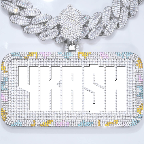 CUSTOM LETTER NECKLACE 3D COLORFUL SQUARE