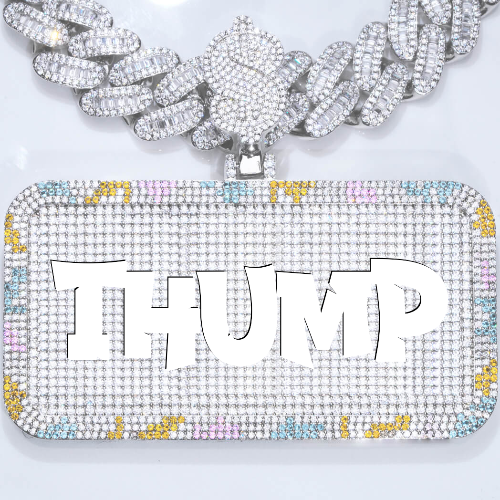 CUSTOM LETTER NECKLACE 3D COLORFUL SQUARE