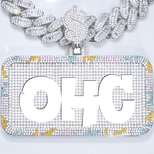 CUSTOM LETTER NECKLACE 3D COLORFUL SQUARE