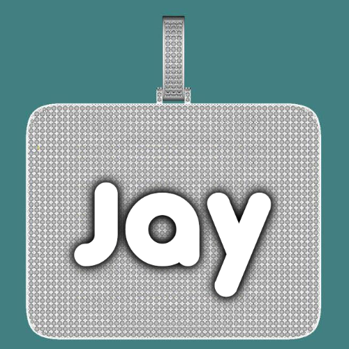 CUSTOM LETTER NECKLACE 3D BIG SQUARE