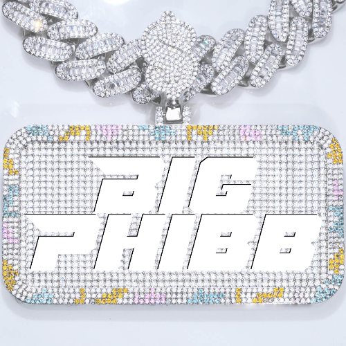 CUSTOM LETTER NECKLACE 3D COLORFUL SQUARE
