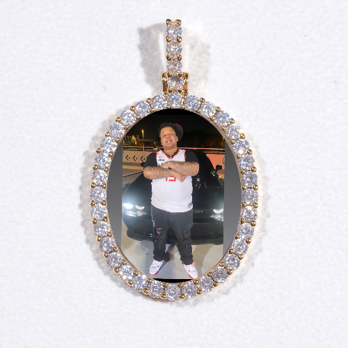 3D Oval Custom Picture Pendant