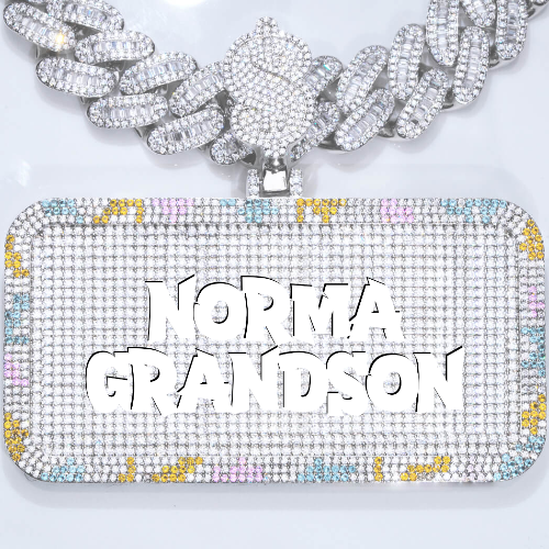 CUSTOM LETTER NECKLACE 3D COLORFUL SQUARE