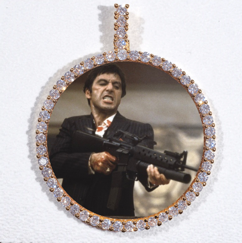 LARGE 3D CIRCLE CUSTOM PICTURE PENDANT