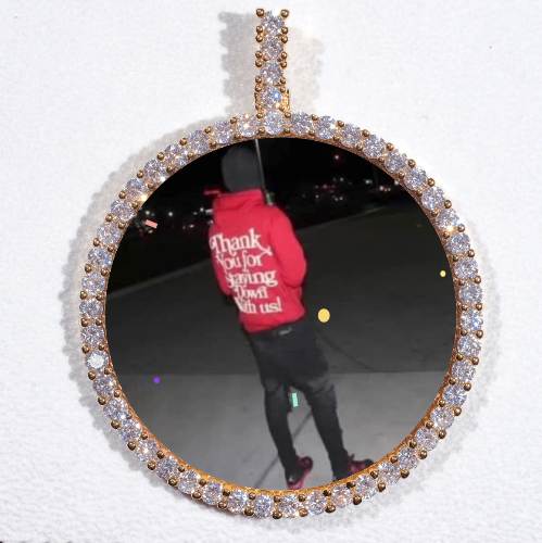 LARGE 3D CIRCLE CUSTOM PICTURE PENDANT