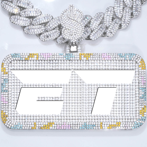 CUSTOM LETTER NECKLACE 3D COLORFUL SQUARE