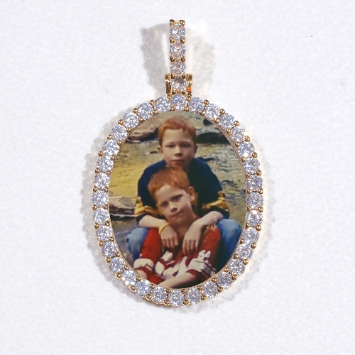 3D Oval Custom Picture Pendant