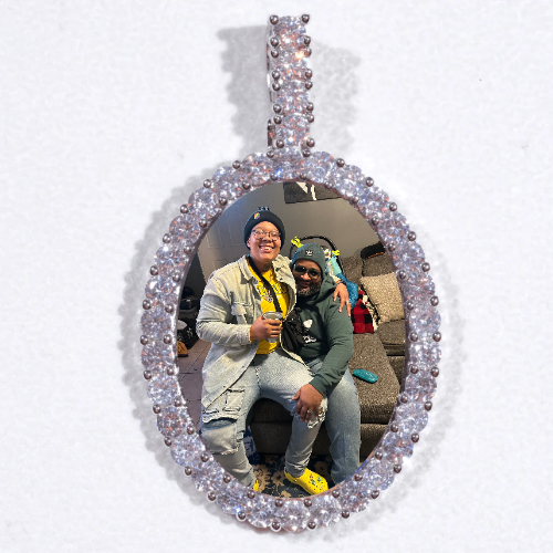 Large 3D Oval Custom Picture Pendant
