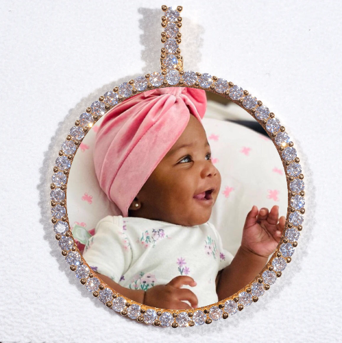 LARGE 3D CIRCLE CUSTOM PICTURE PENDANT
