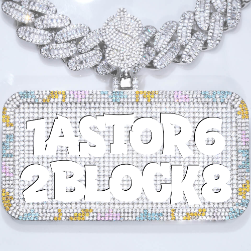 CUSTOM LETTER NECKLACE 3D COLORFUL SQUARE