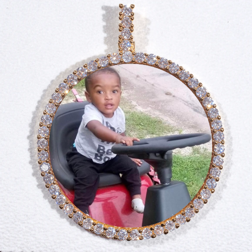LARGE 3D CIRCLE CUSTOM PICTURE PENDANT