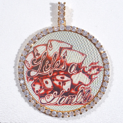 LARGE 3D CIRCLE CUSTOM PICTURE PENDANT