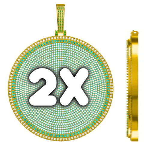 CUSTOM LETTER NECKLACE 3D BIG DISC
