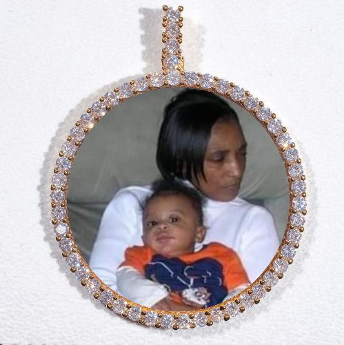 LARGE 3D CIRCLE CUSTOM PICTURE PENDANT