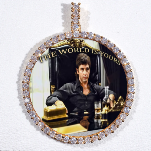 LARGE 3D CIRCLE CUSTOM PICTURE PENDANT