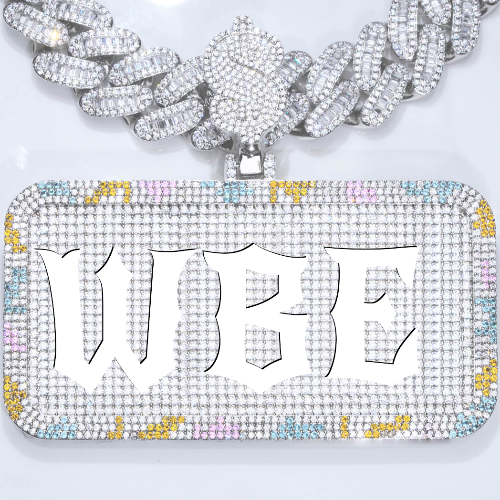 CUSTOM LETTER NECKLACE 3D COLORFUL SQUARE