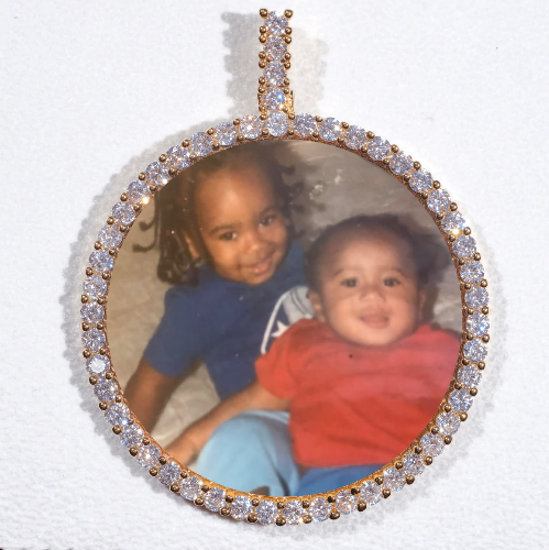 LARGE 3D CIRCLE CUSTOM PICTURE PENDANT