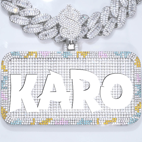 CUSTOM LETTER NECKLACE 3D COLORFUL SQUARE