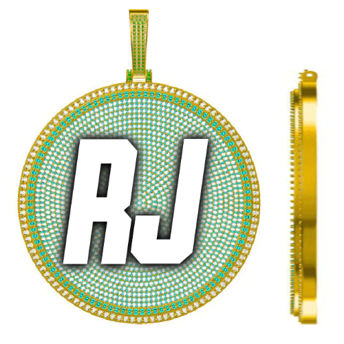CUSTOM LETTER NECKLACE 3D BIG DISC