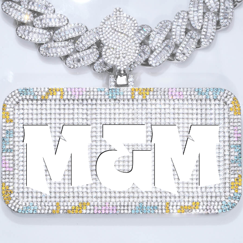 CUSTOM LETTER NECKLACE 3D COLORFUL SQUARE
