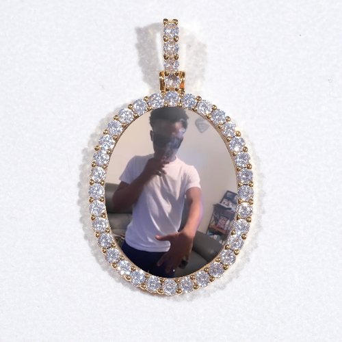 3D Oval Custom Picture Pendant