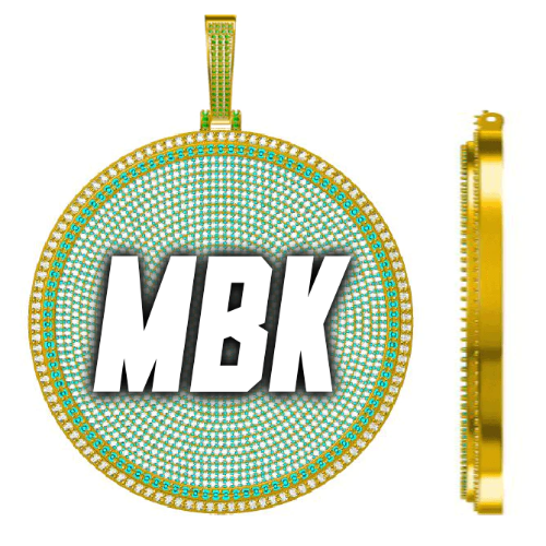 CUSTOM LETTER NECKLACE 3D BIG DISC