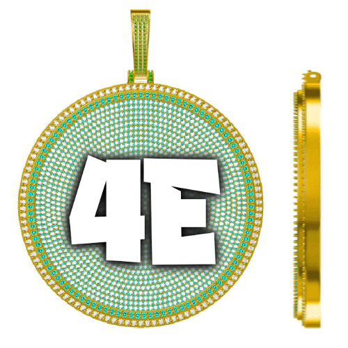 CUSTOM LETTER NECKLACE 3D BIG DISC