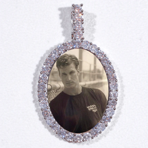 Large 3D Oval Custom Picture Pendant