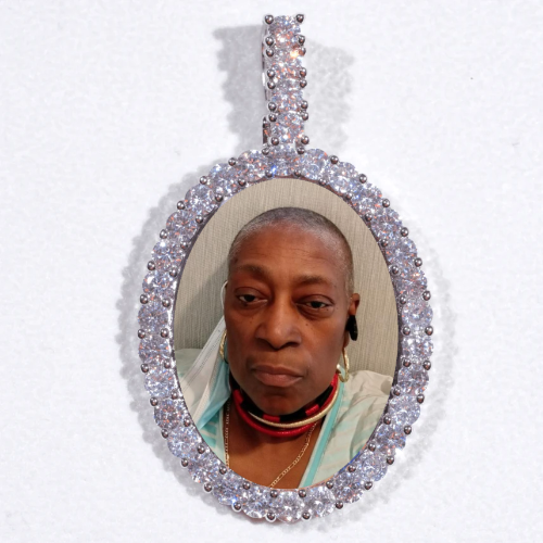 Large 3D Oval Custom Picture Pendant