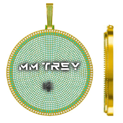 CUSTOM LETTER NECKLACE 3D BIG DISC