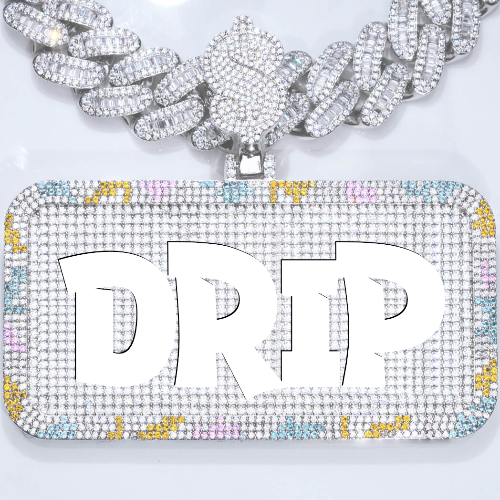 CUSTOM LETTER NECKLACE 3D COLORFUL SQUARE