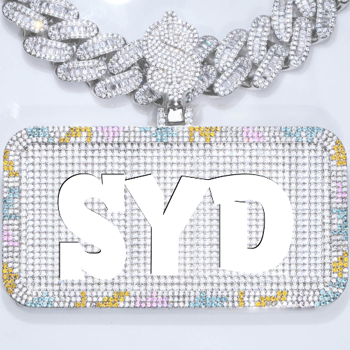 CUSTOM LETTER NECKLACE 3D COLORFUL SQUARE